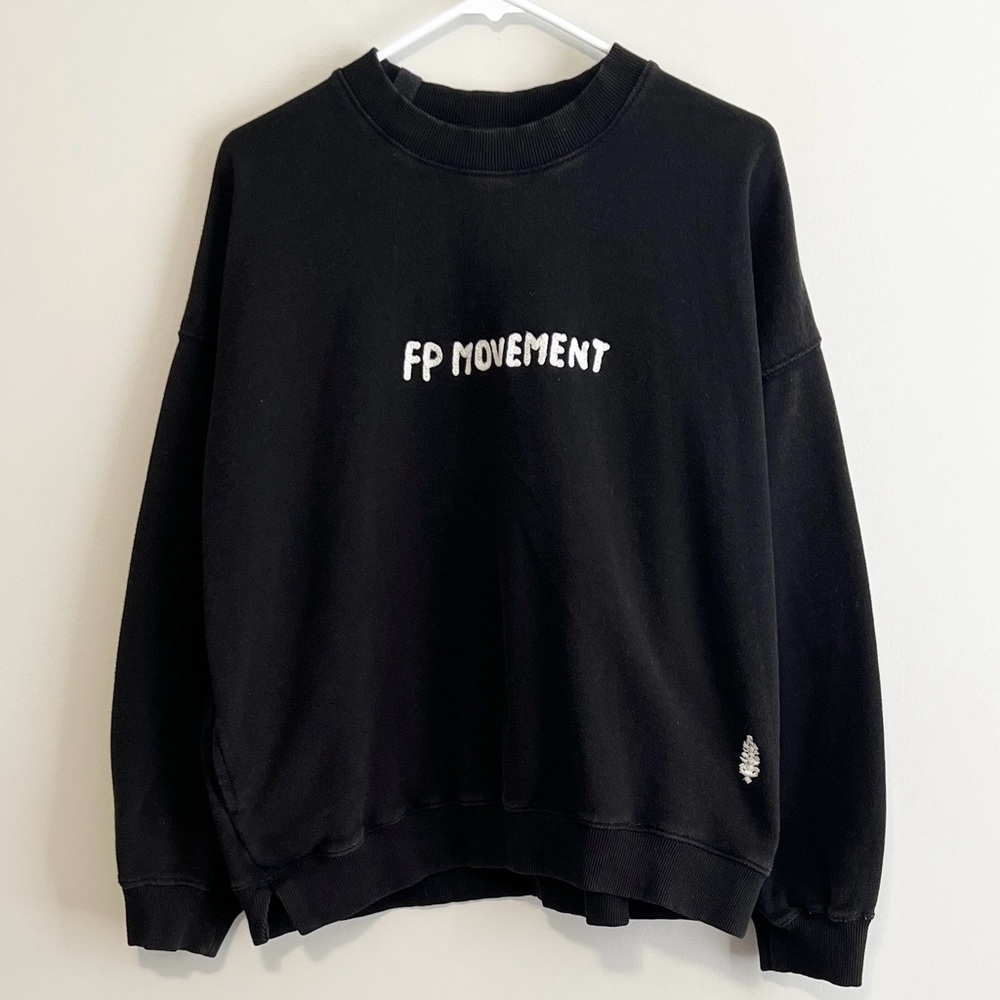 Free People FP Movement All Star Embroidered Oversized Pullover
